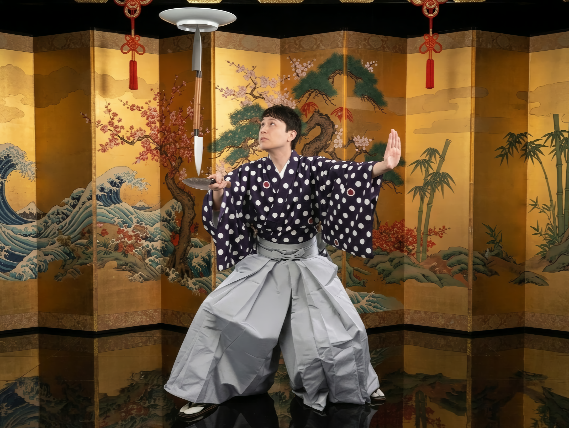 縁起尽くしの曲芸